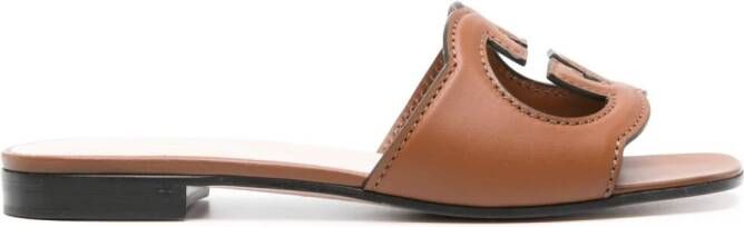 Gucci Interlocking G leather sandals Brown