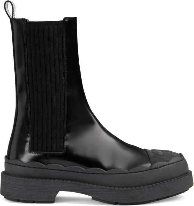 Gucci Interlocking G-logo leather boots Black