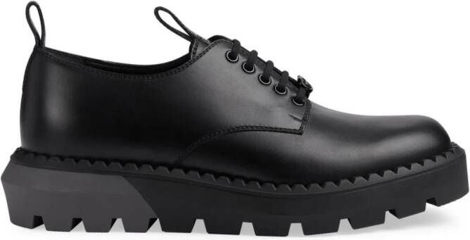 Gucci Interlocking G leather Derby shoes Black