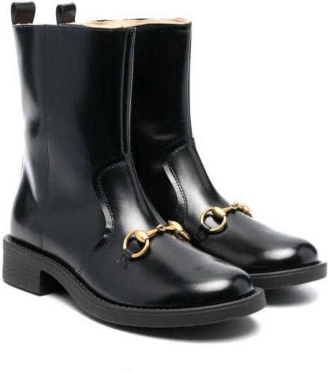Gucci Kids Aisha leather boots Black