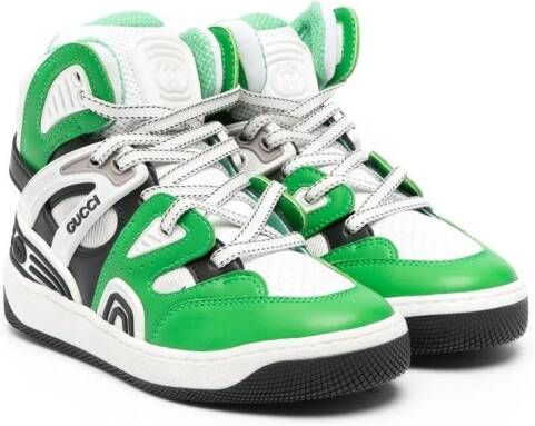 Gucci Kids Basket high-top sneakers Green