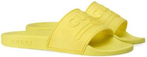 Gucci Kids Children's Gucci logo rubber slide sandal Yellow