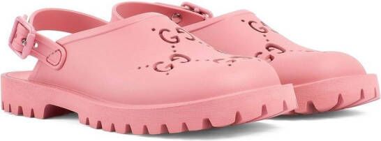 Gucci Kids GG Supreme cut-out sandals Pink