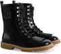 Gucci Kids Double G embroiered-logo lace-up boots Black - Thumbnail 1