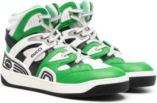 Gucci Kids embossed-logo high-top sneakers Black