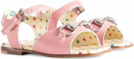 Gucci Kids glitter-detail horsebit sandals Pink