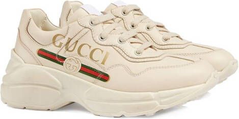 Gucci Kids Rhyton leather sneakers Neutrals