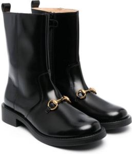 Gucci Kids Horsebit ankle boots Black