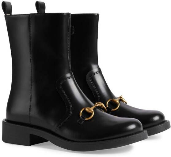Gucci Kids Horsebit-detail ankle boots Black