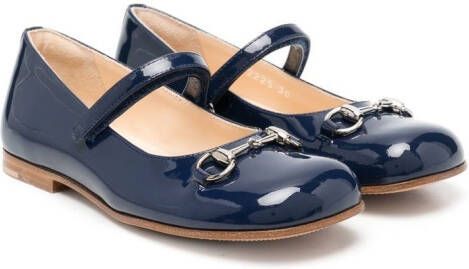 Gucci Kids horsebit detail ballerina shoes Blue