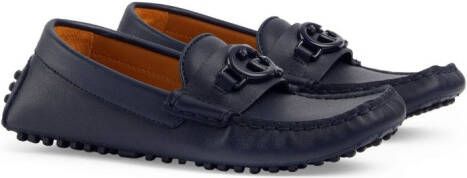 Gucci Kids Interlocking G leather loafers Blue