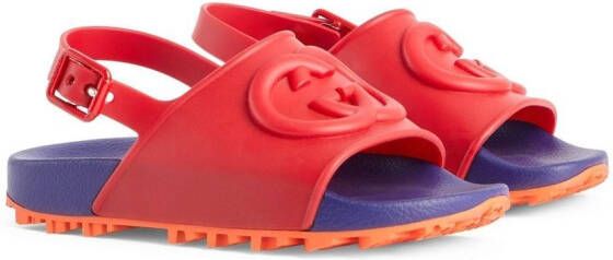 Gucci Kids Interlocking G sandals Red