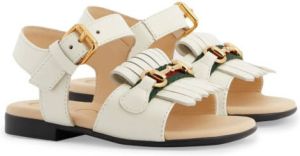 Gucci Kids leather flat sandals White