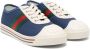 Gucci Kids logo-embossed canvas sneakers Blue - Thumbnail 1