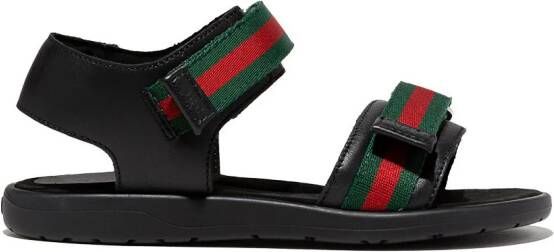Gucci Kids stripe-detail open-toe sandals Black