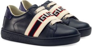 Gucci Kids Toddler Ace sneaker with Gucci stripe Blue