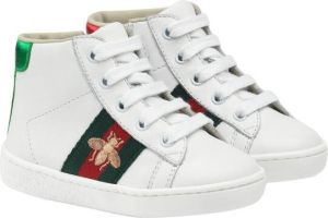 Gucci Kids Toddler's leather high-top sneakers White
