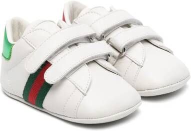 Gucci Kids Web-detailing leather sneakers White