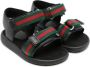 Gucci Kids Web-trim leather sandals Black - Thumbnail 1