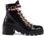 Gucci Leather ankle boot with Sylvie Web Black - Thumbnail 1