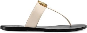 Gucci Leather thong sandals with Double G White