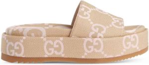 Gucci Maxi GG platform slide sandals Neutrals