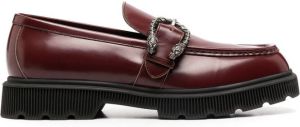 Gucci polished buckle-fastening loafers Red