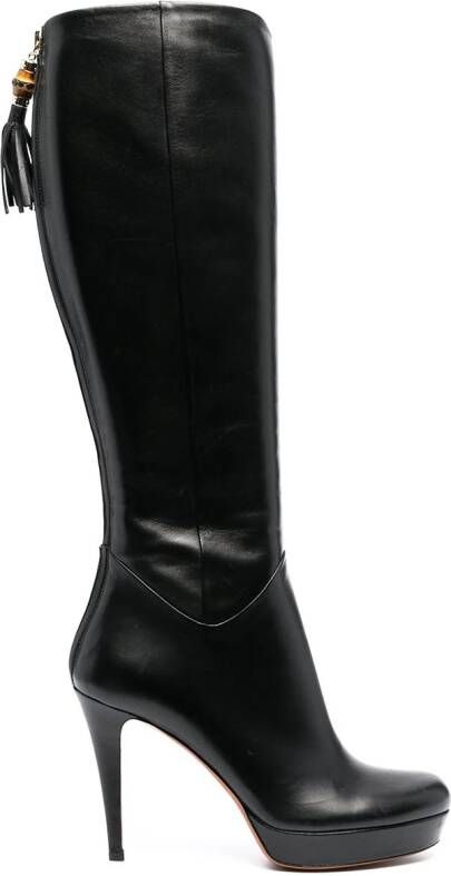 Gucci polished-finish high-heel boots Black