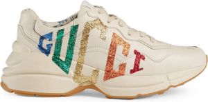 Gucci Rhyton glitter leather sneaker White