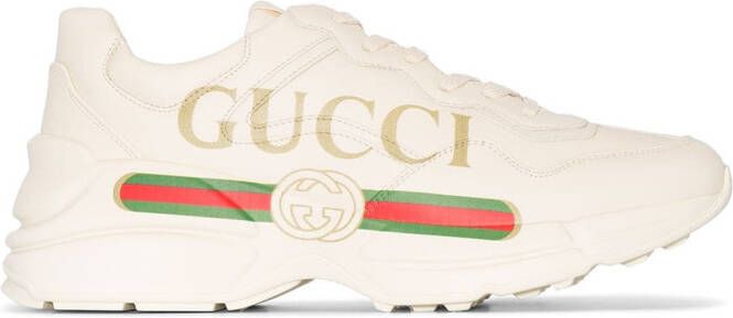 Gucci Rhyton leather sneakers Neutrals