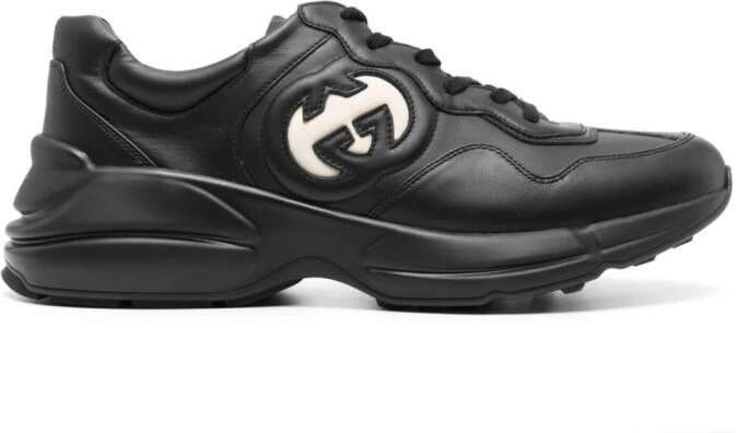Gucci Rhyton leather sneakers Black