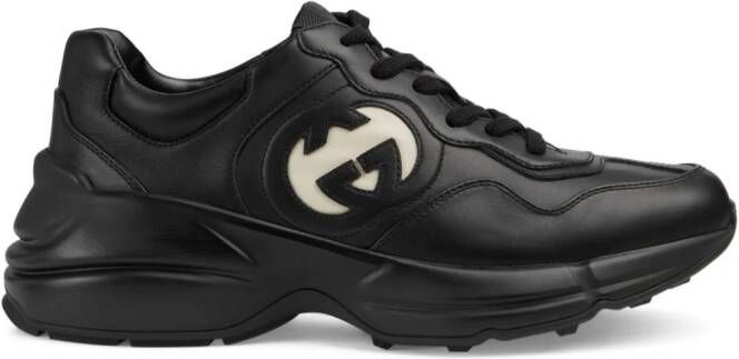 Gucci Rhyton lace-up sneakers Black