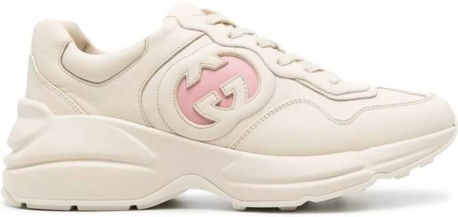 Gucci Rhyton leather sneakers Neutrals