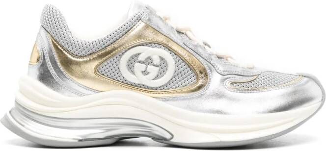 Gucci Run Interlocking G metallic sneakers Silver