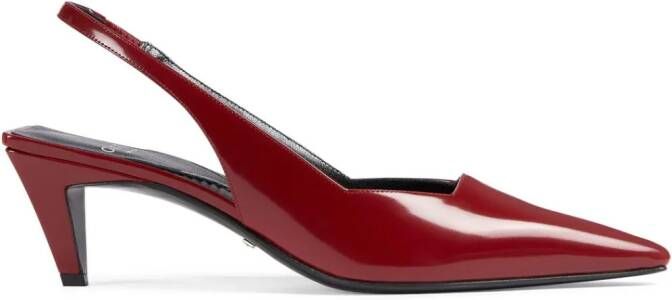 Gucci slingback leather pumps Red