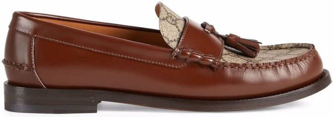 Gucci tassel-detail GG canvas loafers Brown
