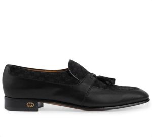 Gucci tassel-trim leather loafers Black