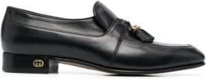 Gucci tassel-trim leather loafers Black