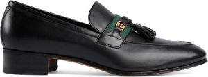 Gucci Web detailed GG motif loafers Black