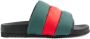 Gucci Web Stripe padded slides Green - Thumbnail 1