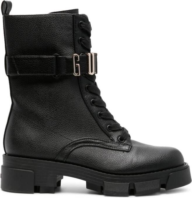 GUESS USA Madox logo-plaque boots Black