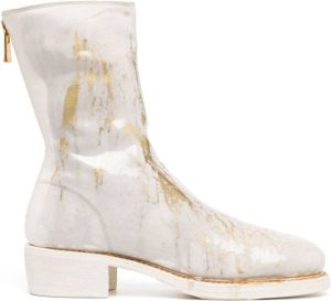 Guidi 40mm metallic-detail ankle boots White