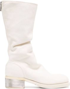 Guidi 40mm zip-fastening leather boots White