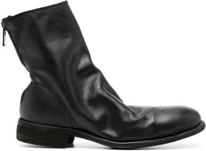 Guidi 986 zip-fastened leather boots Black