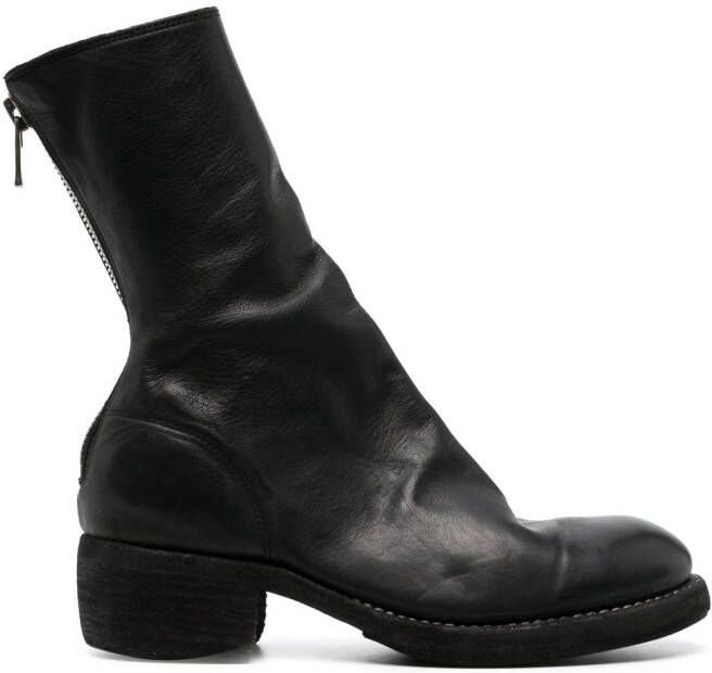 Guidi ankle-length leather boots Black