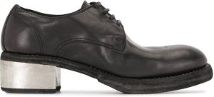 Guidi contrast heel lace-up shoes Black