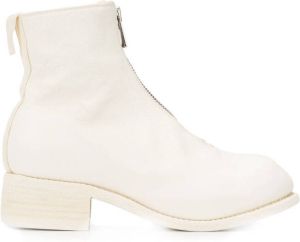 Guidi cracked-effect ankle boots White