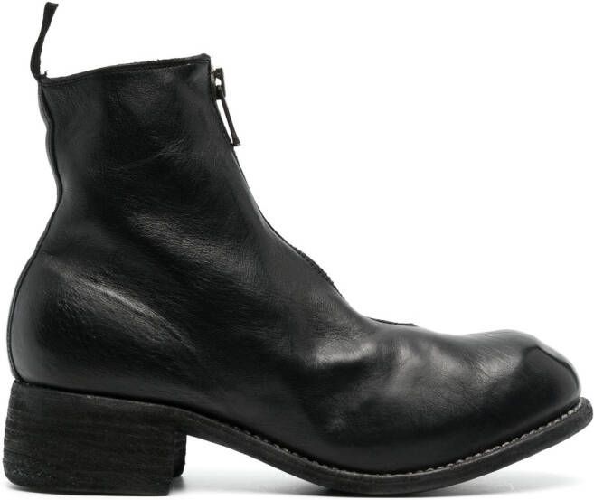 Guidi distressed-effect mid-heel boots Black