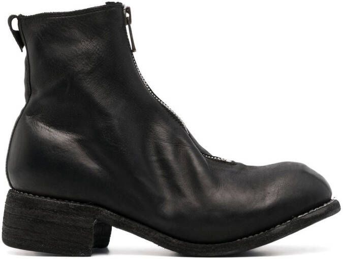 Guidi front-zip 50mm leather boots Black