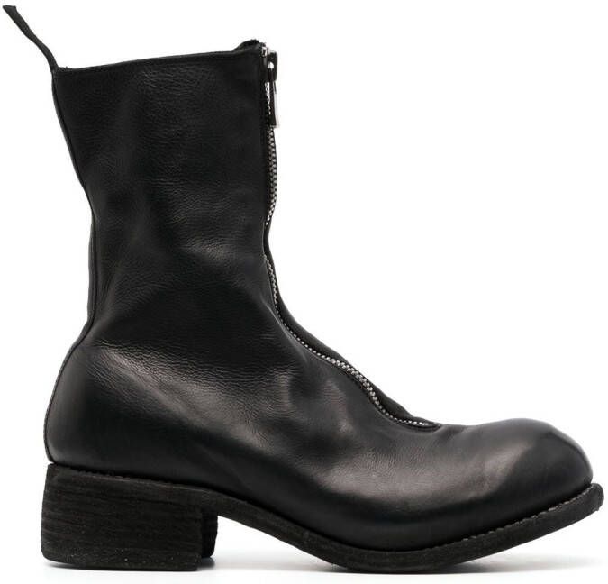 Guidi front-zip 50mm leather boots Black